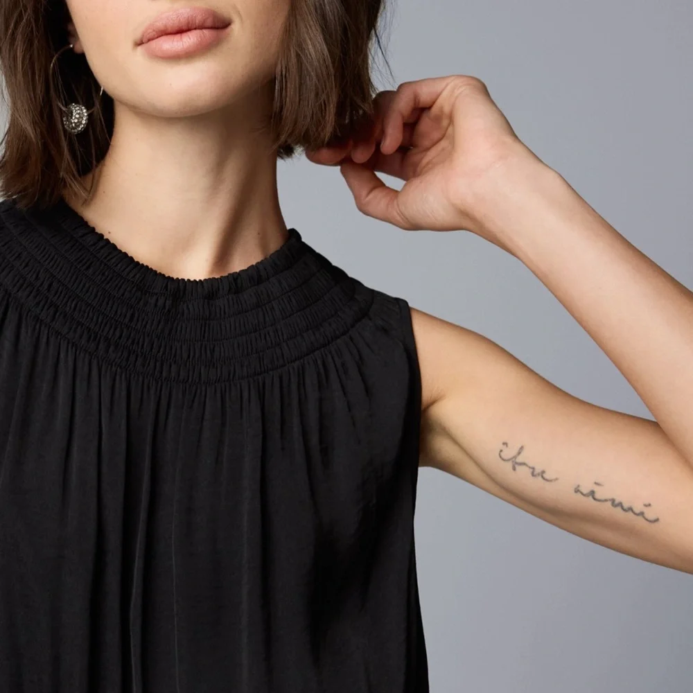 Simply Vera Wang Black Pleated Mini Sundress - Picture 4 of 5